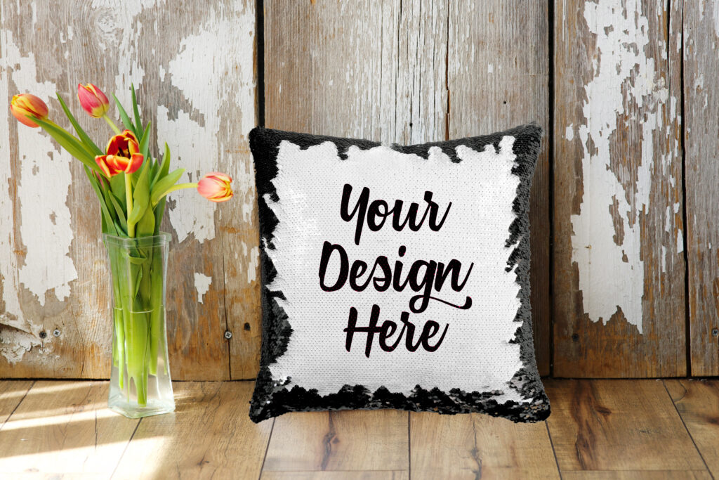 Custom Cushion With Sequin Magic Reveal Fast, Quality Printing